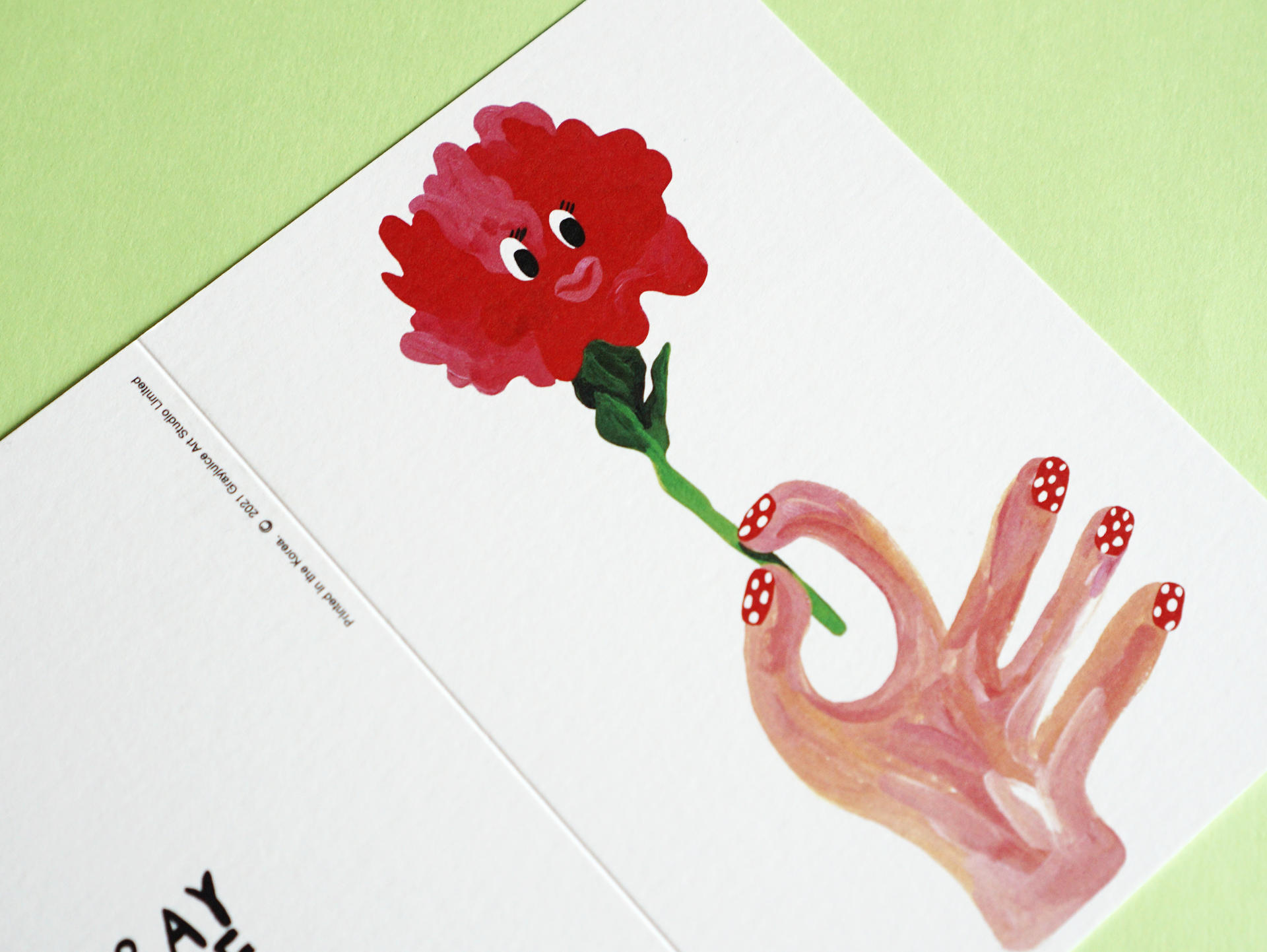 그레이쥬스 친환경 인증 아트 카드 그래픽 엽서 카네이션 꽃그림