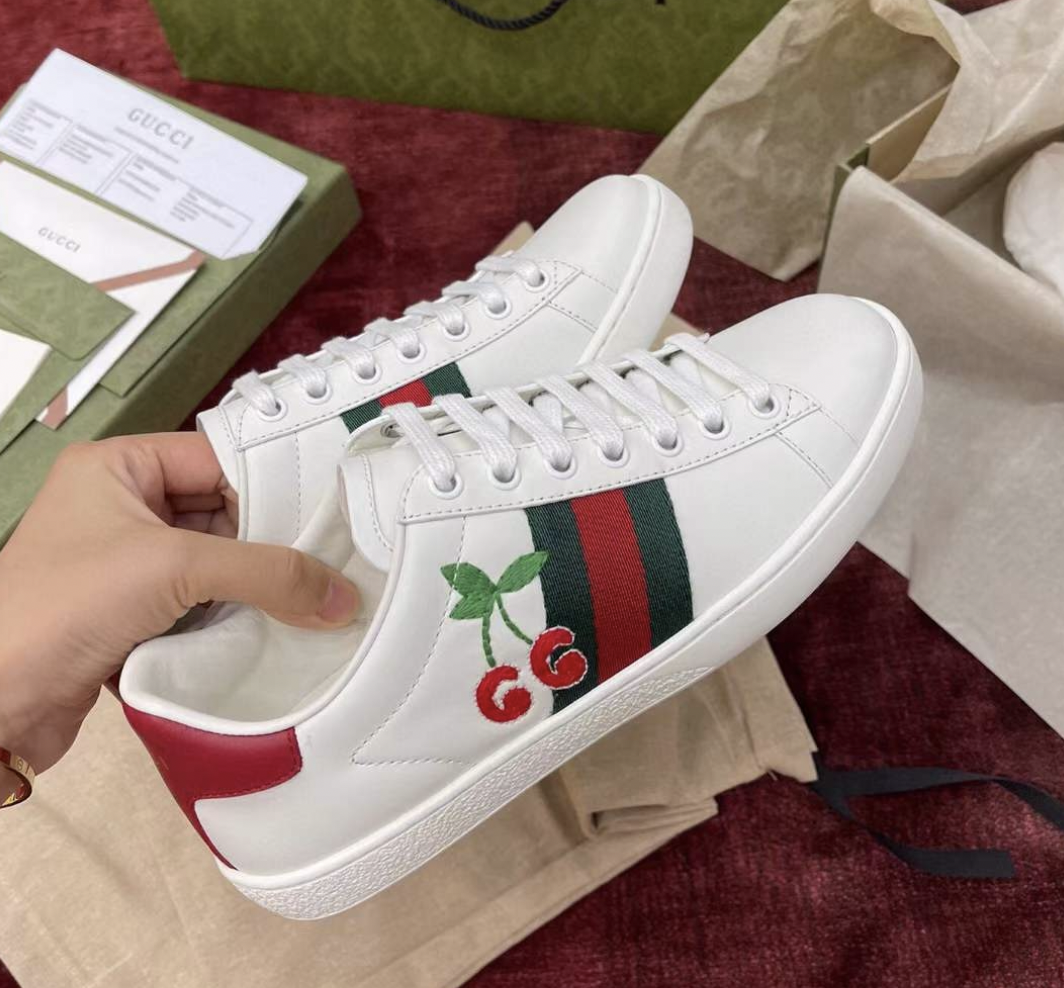 Gucci Ace Cherry Sneakers White 