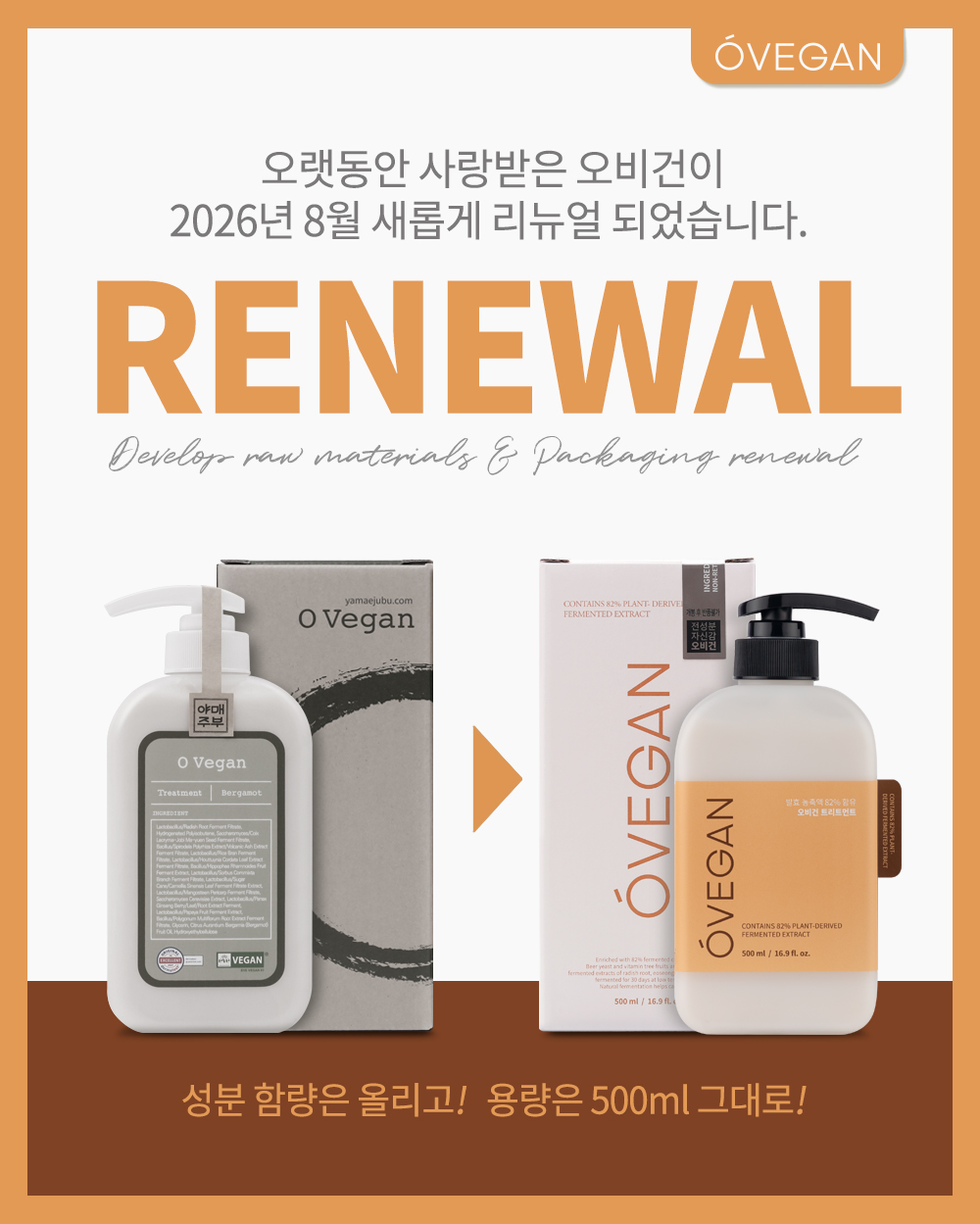 (예약판매 8/7 순차적배송 8/18) *NEW* 오비건 트리트먼트 500ml