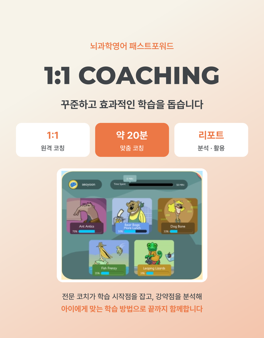 (1:1 원격코칭) 뇌과학영어 패스트포워드 코칭권
