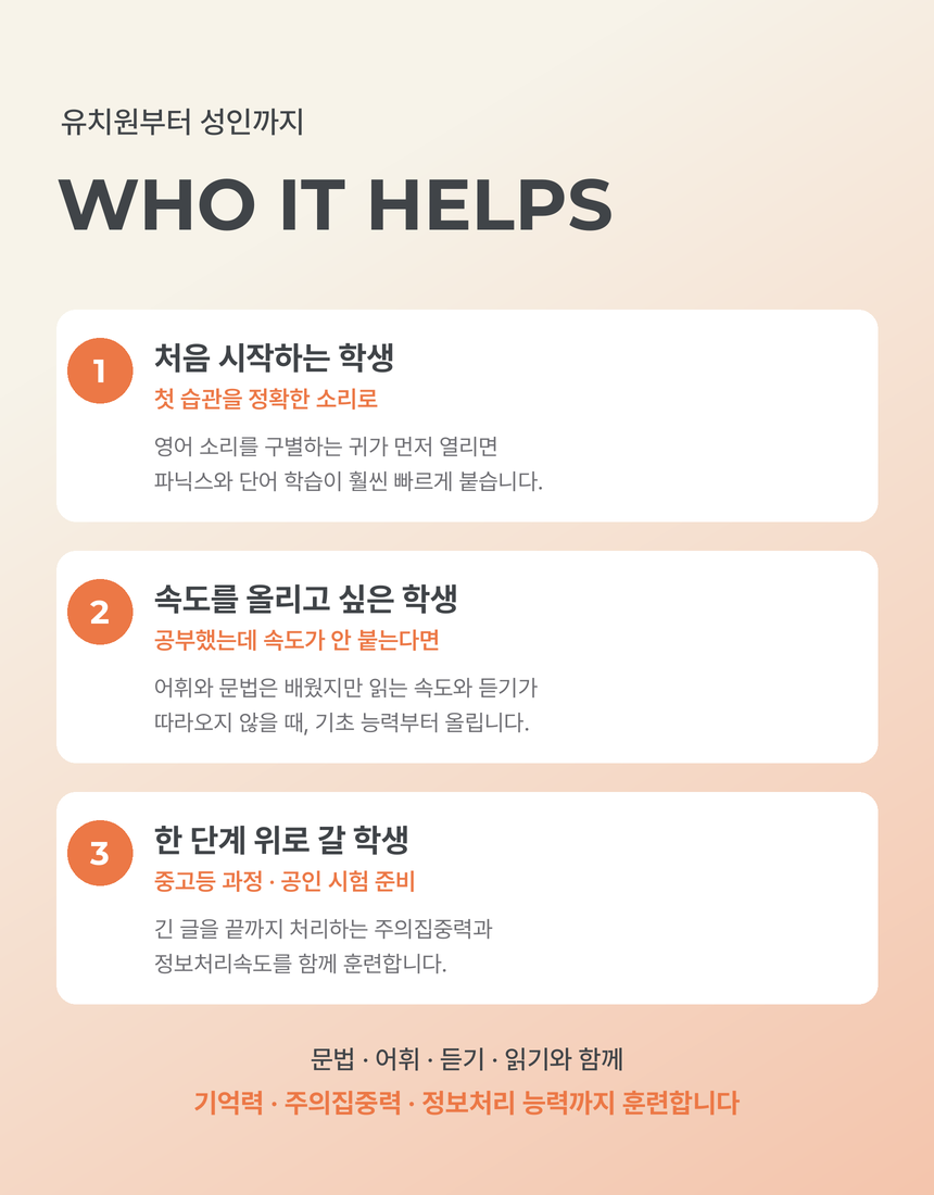 (1개월·3개월) 뇌과학영어 패스트포워드 학습권