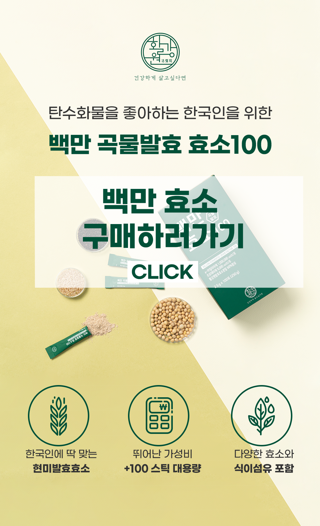 대용량 가성비 백만곡물발효효소 100