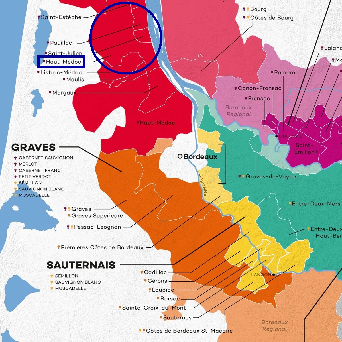 Bordeaux Wine Region Map | France | Wine Posters - Wine Folly