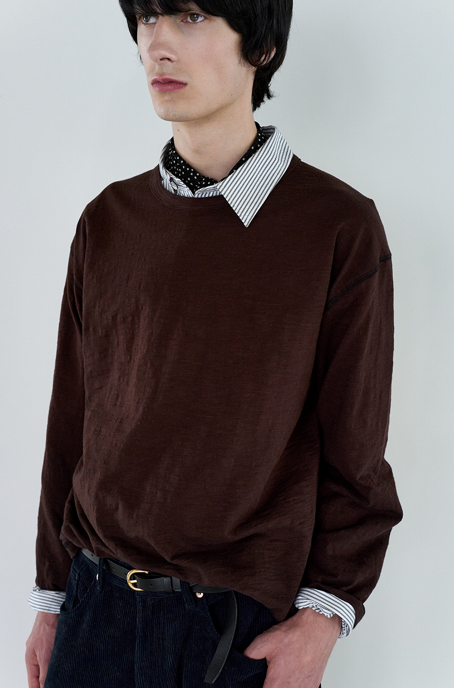SI TRACE SLUB LONG SLEEVE TEE Umber Brown