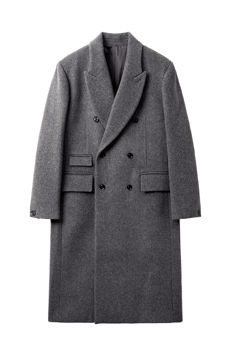 SI DOUBLE BRESTED COAT Charcoal Melange [예약배송 10.07]