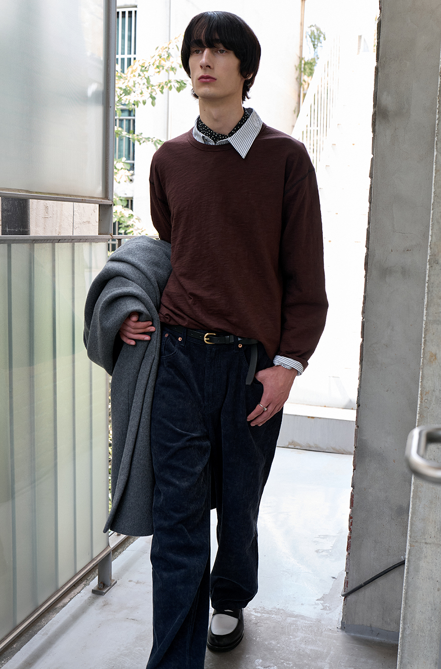 SI TRACE SLUB LONG SLEEVE TEE Umber Brown