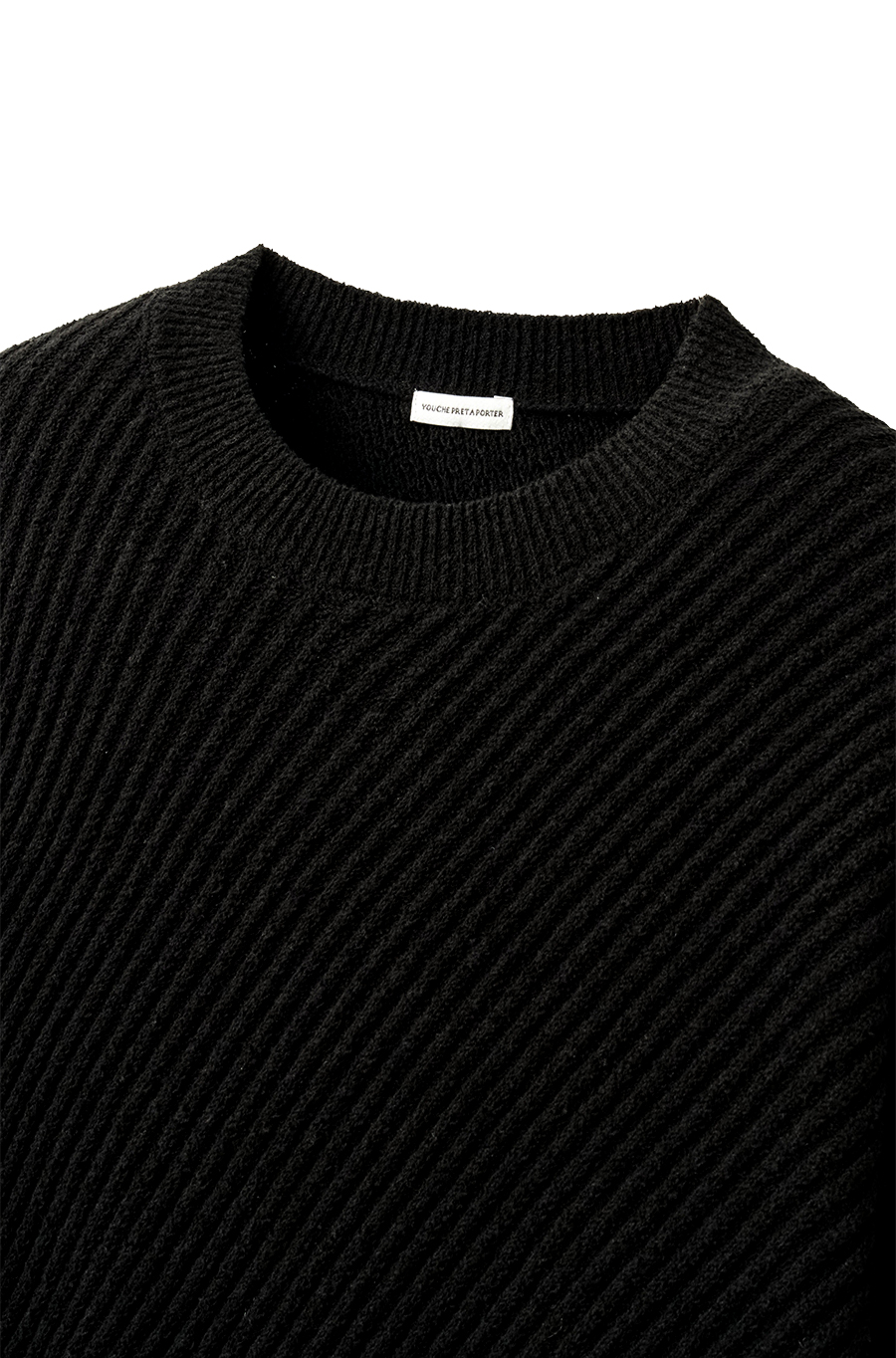 SI DIAGONAL RIB KNIT Black