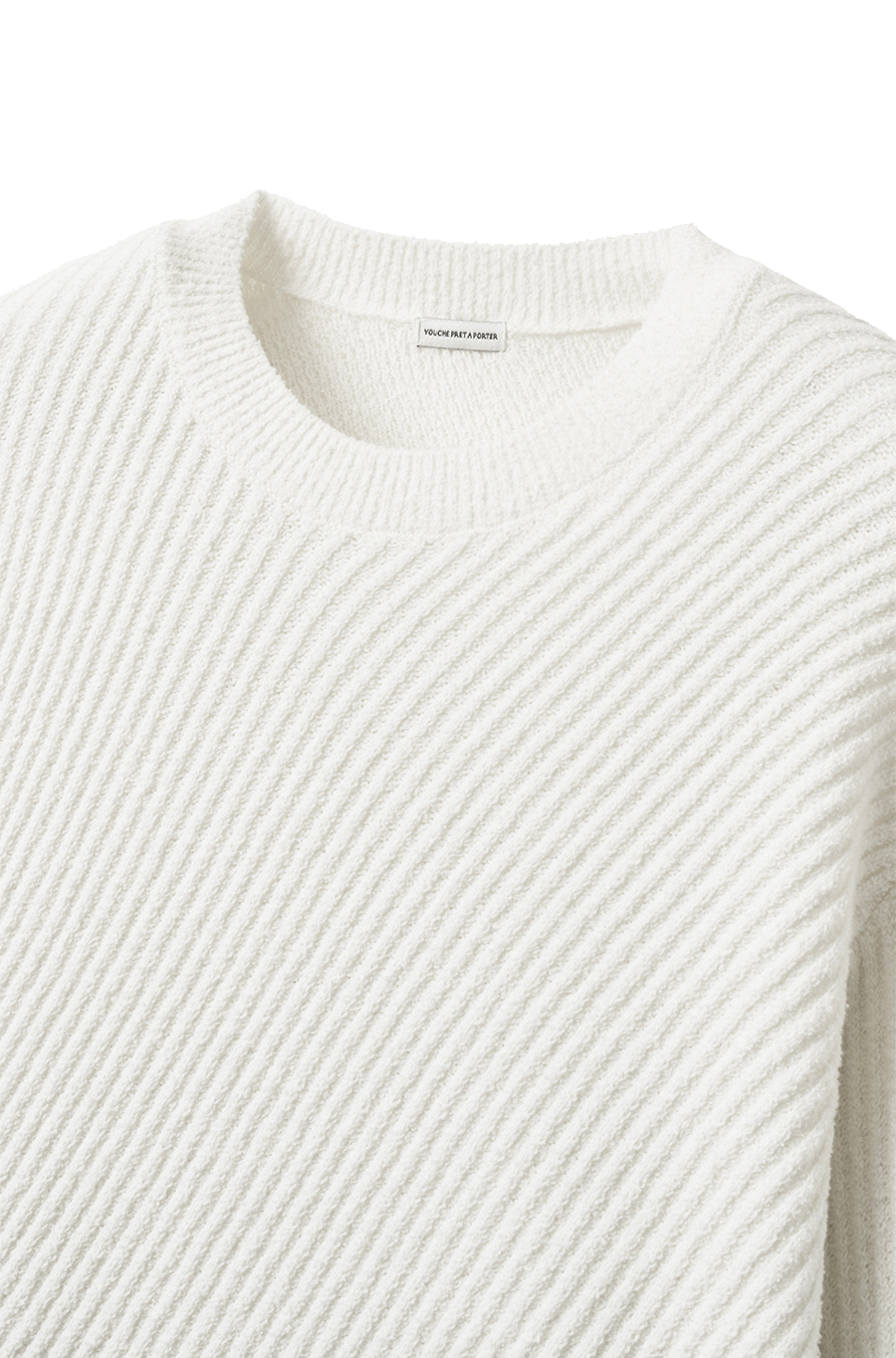 SI DIAGONAL RIB KNIT Ecru