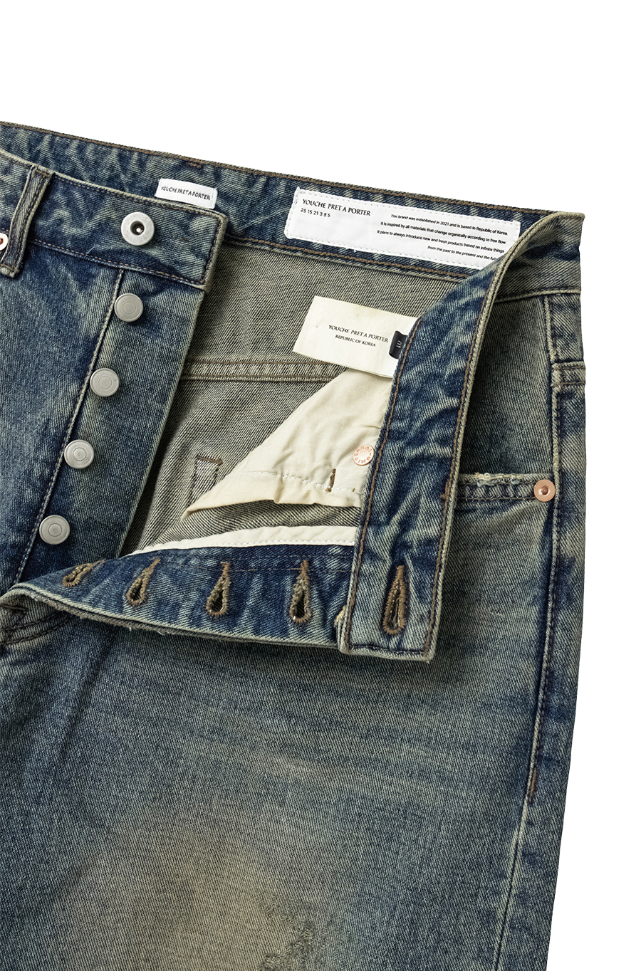 SI AGED TINT STRAIGHT DENIM Dusted Blue