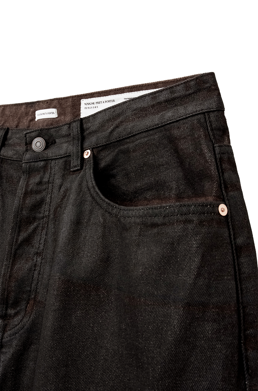 SI HAND COATED STRAIGHT DENIM Burnt Black