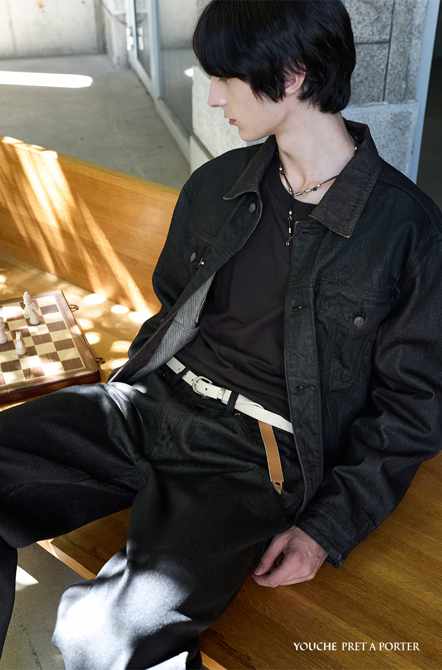 SI HAND COATED TRUCKER JACKET Burnt Black