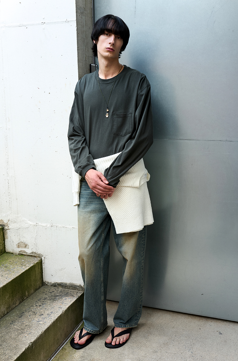 SI SLANT LONG SLEEVE TEE Moss Green