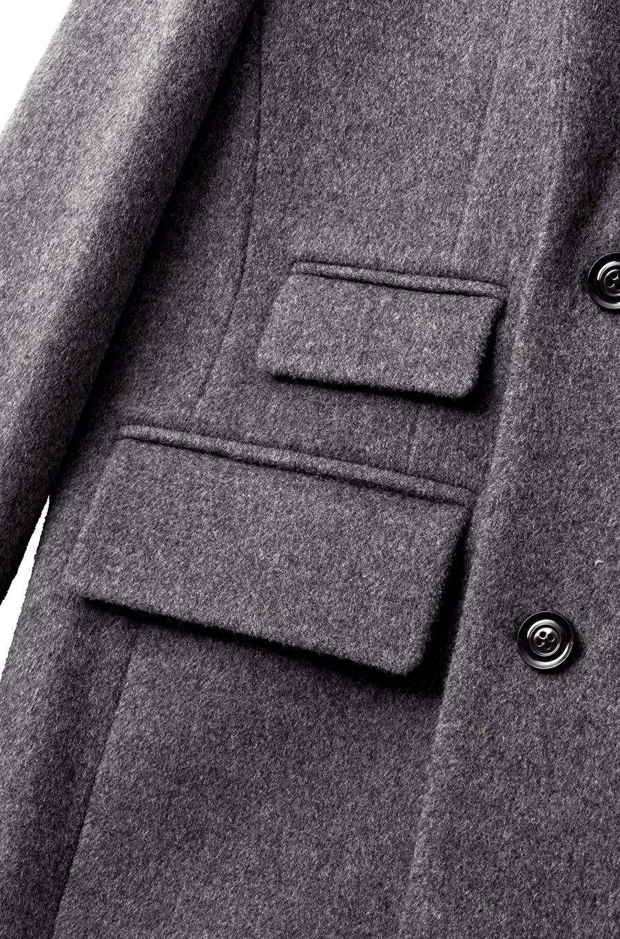 SI DOUBLE BRESTED COAT Charcoal Melange [예약배송 10.07]