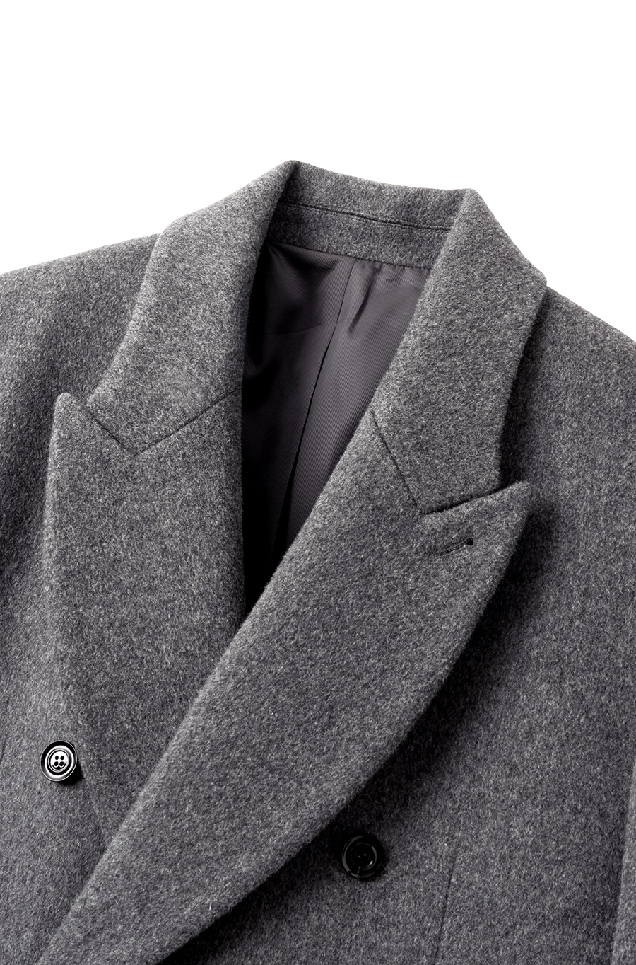 SI DOUBLE BRESTED COAT Charcoal Melange [예약배송 10.07]