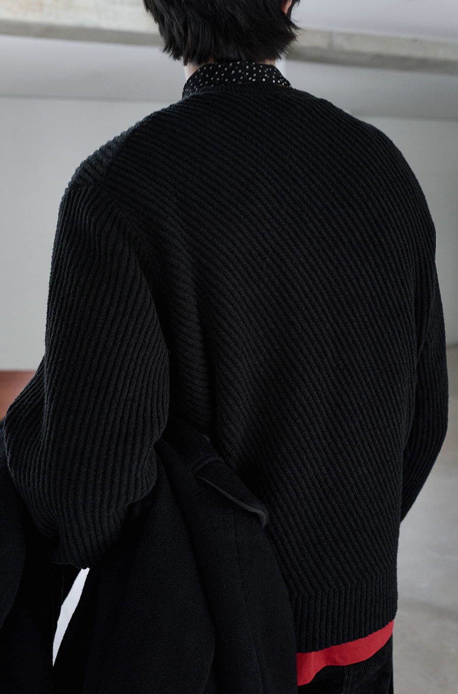 SI DIAGONAL RIB KNIT Black