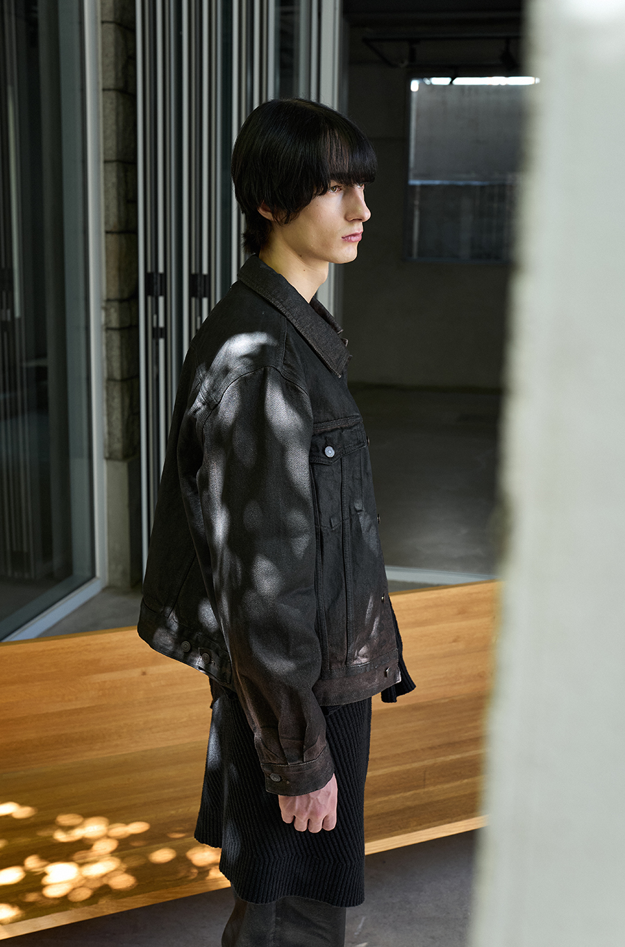 SI HAND COATED TRUCKER JACKET Burnt Black
