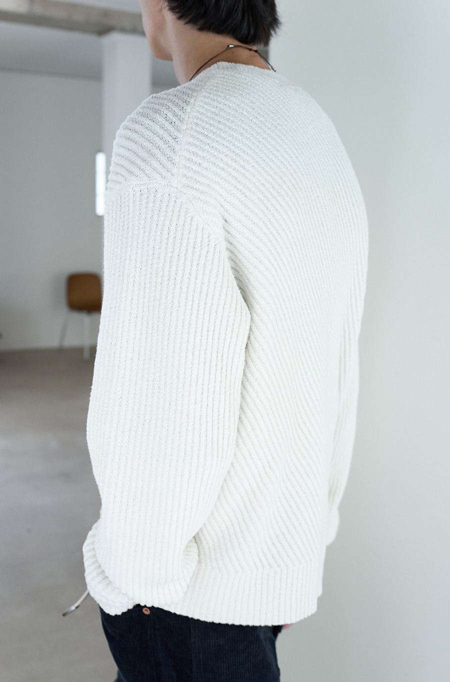 SI DIAGONAL RIB KNIT Ecru