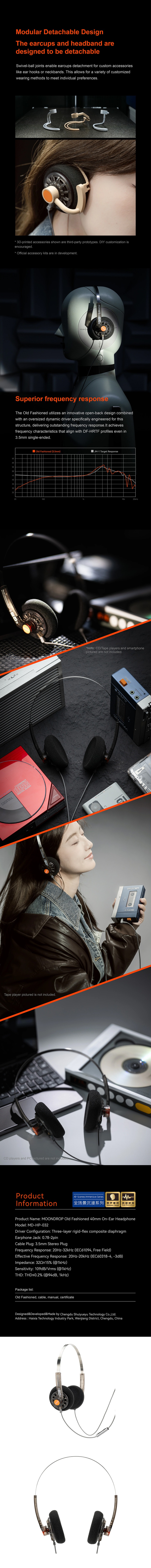 [수월우] 올드패션 일본 VGP 1등 온이어 헤드폰 MD-HP-032 40mm 대구경 드라이버