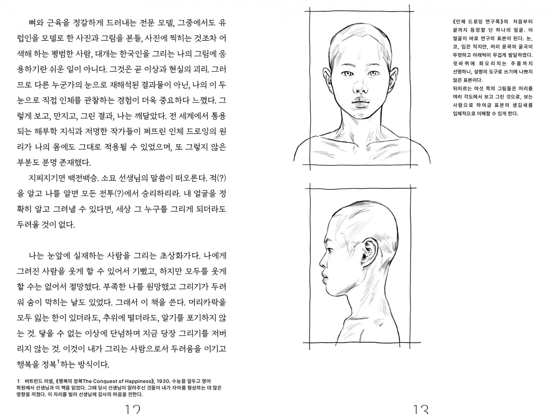 이이오의 인체 드로잉 연구록 1: 얼굴