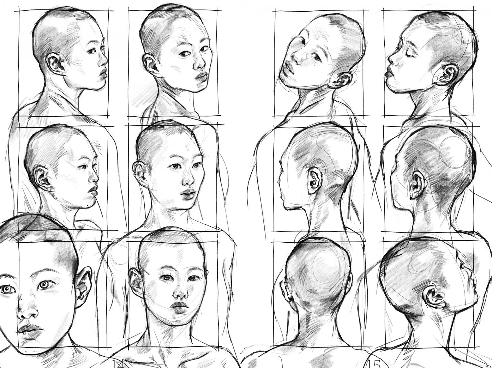 이이오의 인체 드로잉 연구록 1: 얼굴