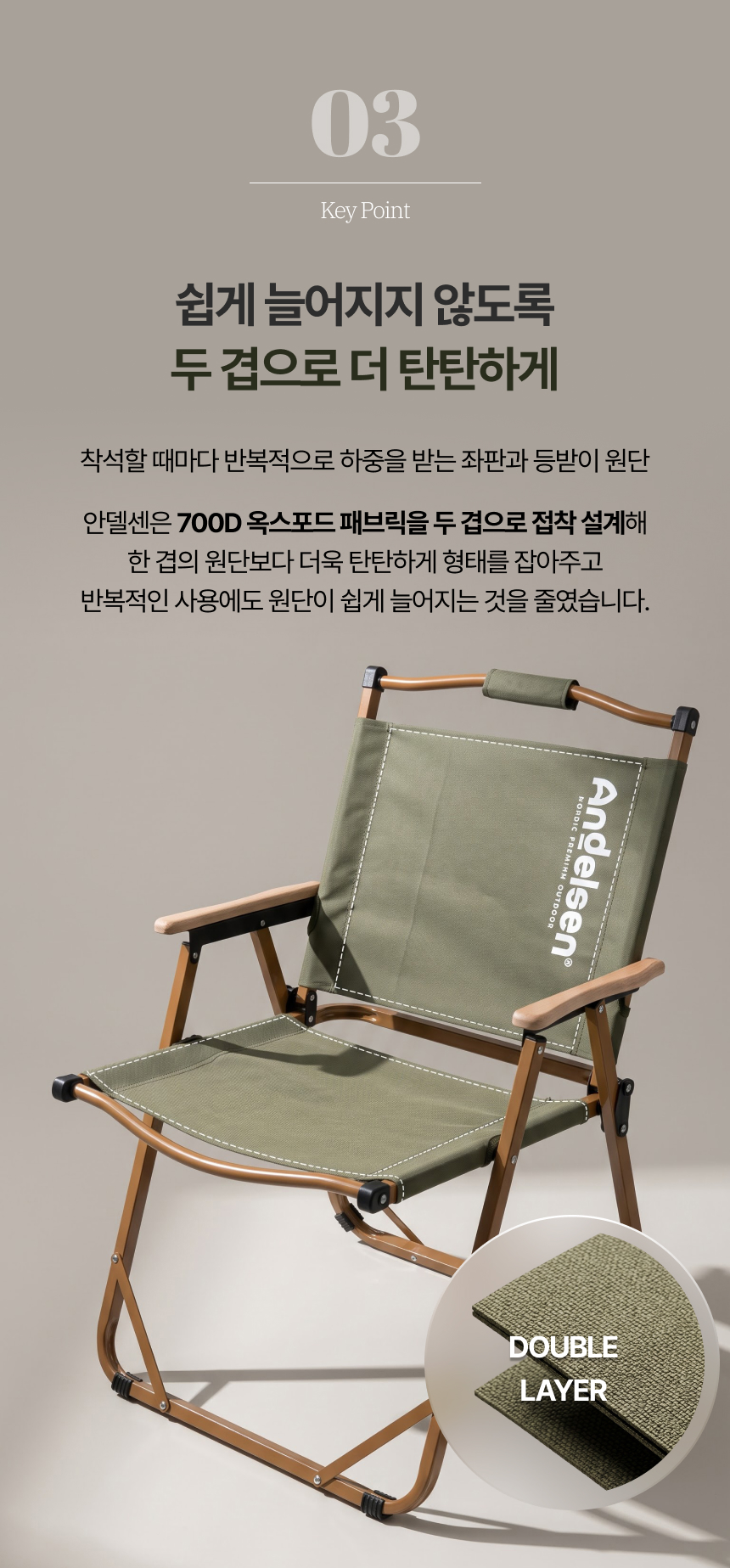 [업그레이드]안델센 시그니처 로우 폴딩체어 4종(캠핑 경량의자, 카키,블랙,샌드베이지,밀리터리컬러)