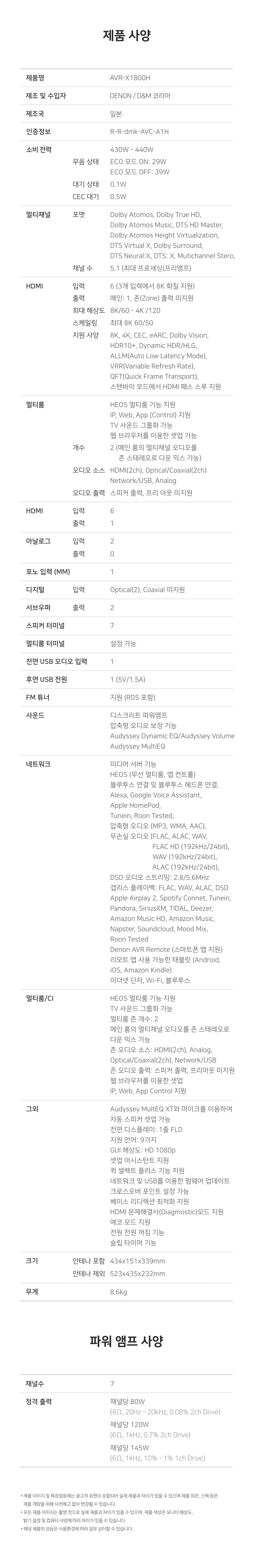 DENON AVC-X1800H