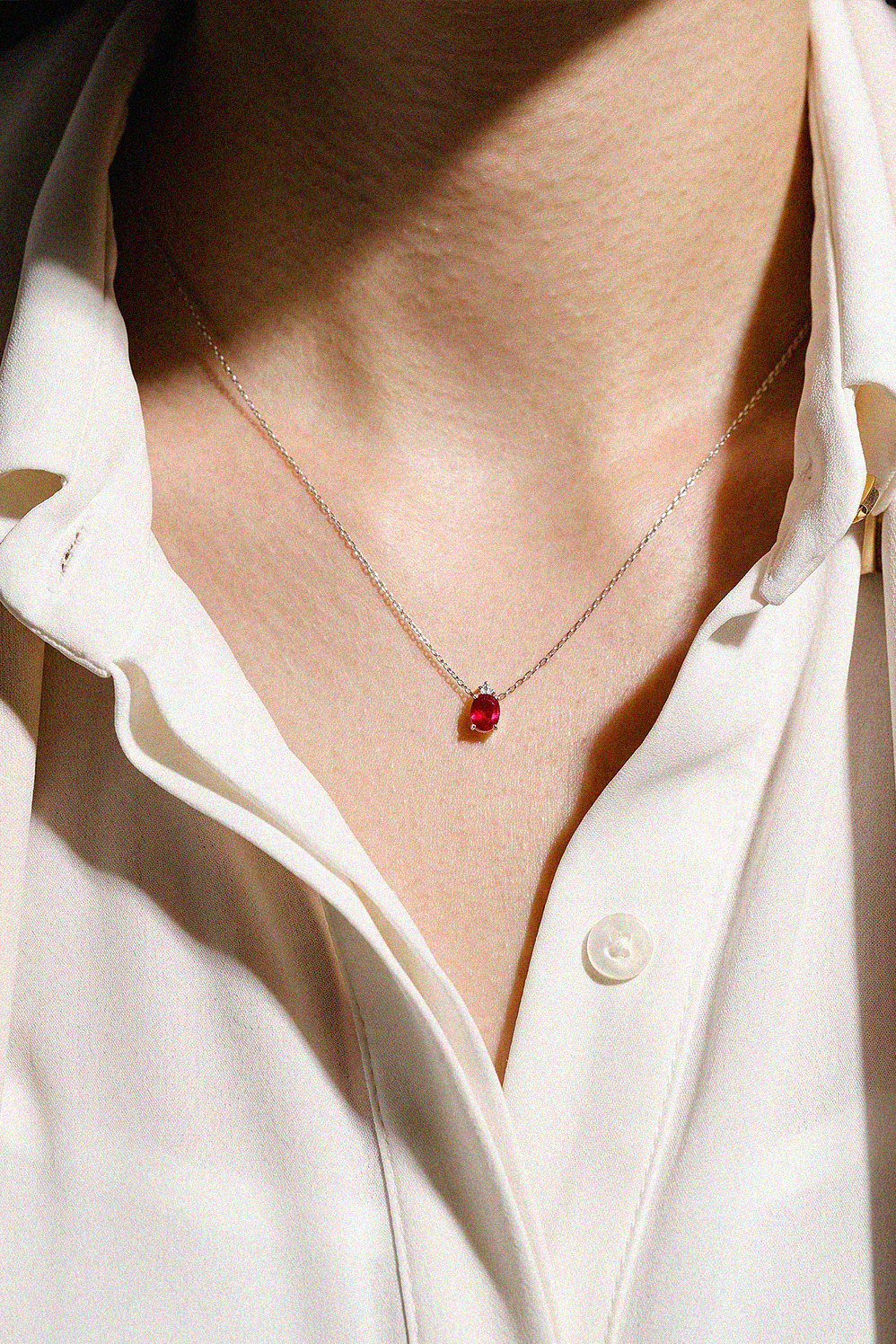 SOVEREIGN RUBY NECKLACE 14K 18K