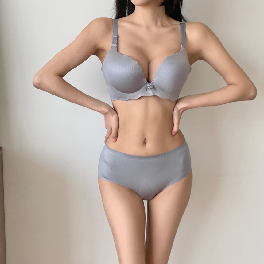 [❣오늘출발❣] 속옷세트 4cm 볼륨 노와이어 심리스 뽕 보정 스포츠 브라 팬티 속옷 세트 no.91 상세 이미지 35