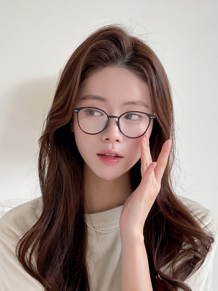 [오늘출발] 블루라이트 차단 투명 블랙 라운드 패션 뿔테 안경 안경테 no.24 상세 이미지 8