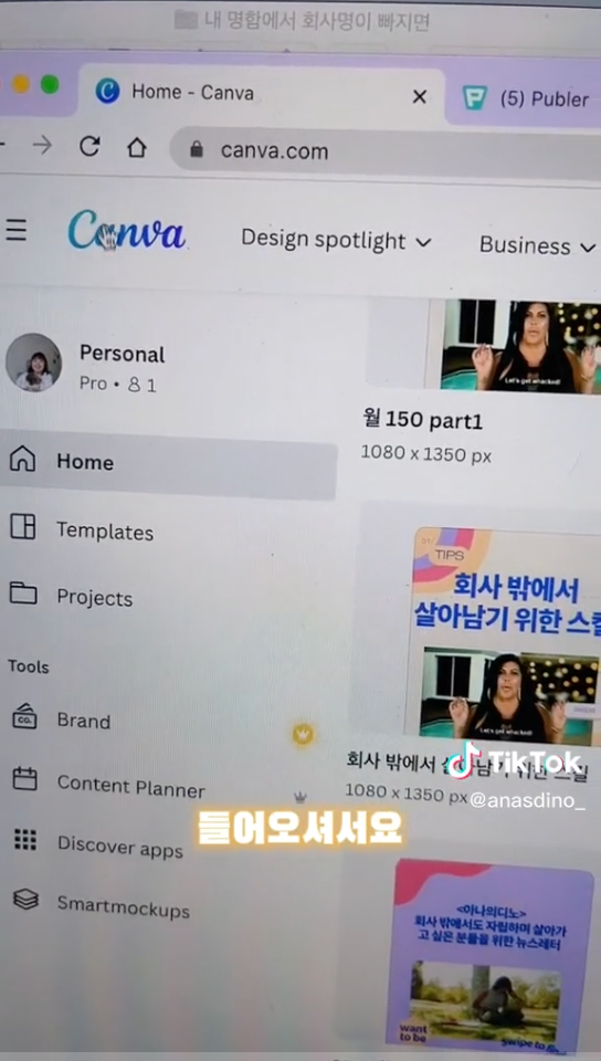 인스타그램 카드뉴스 반자동 제작하는 법, 칸바+CSV : 아나의디노