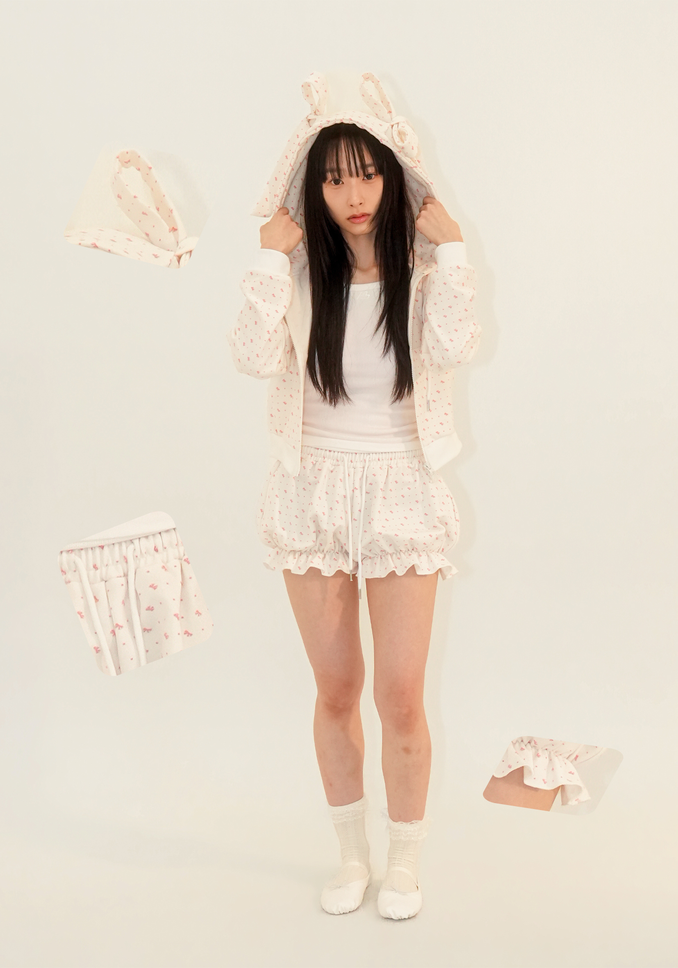 RIBBON PUMPKIN SHORTS - IVORY