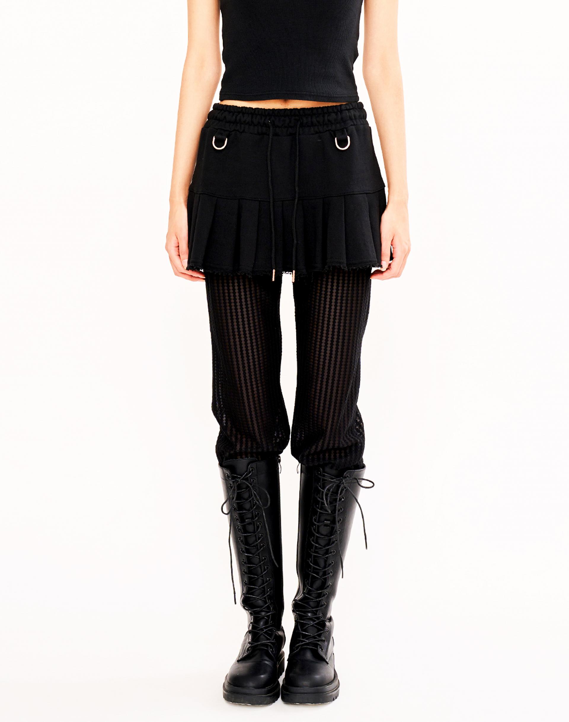 Sweat Pleats Skirt (Black)