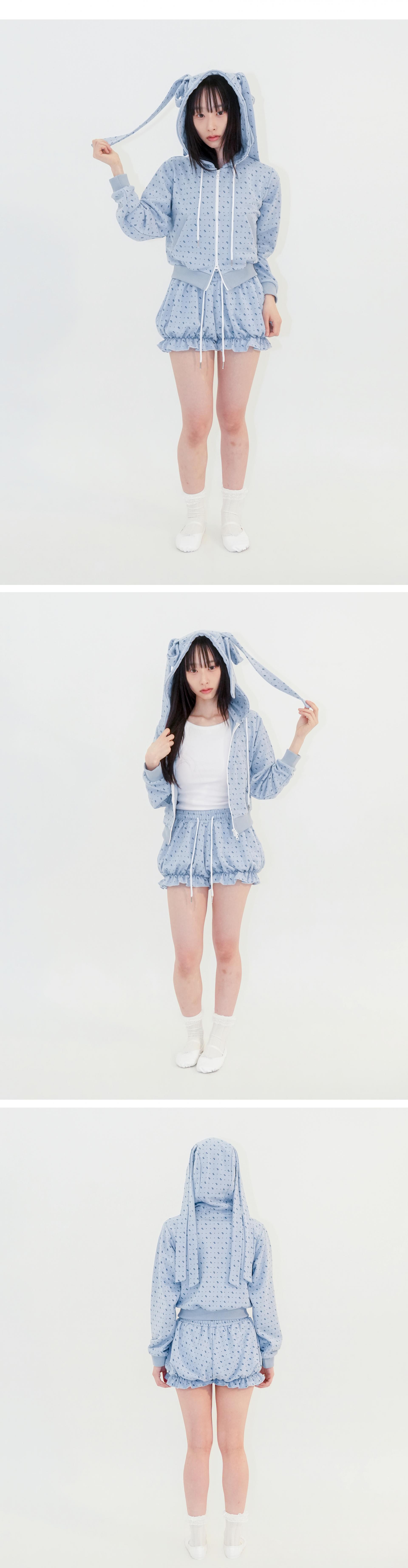 RIBBON PUMPKIN SHORTS - BLUE