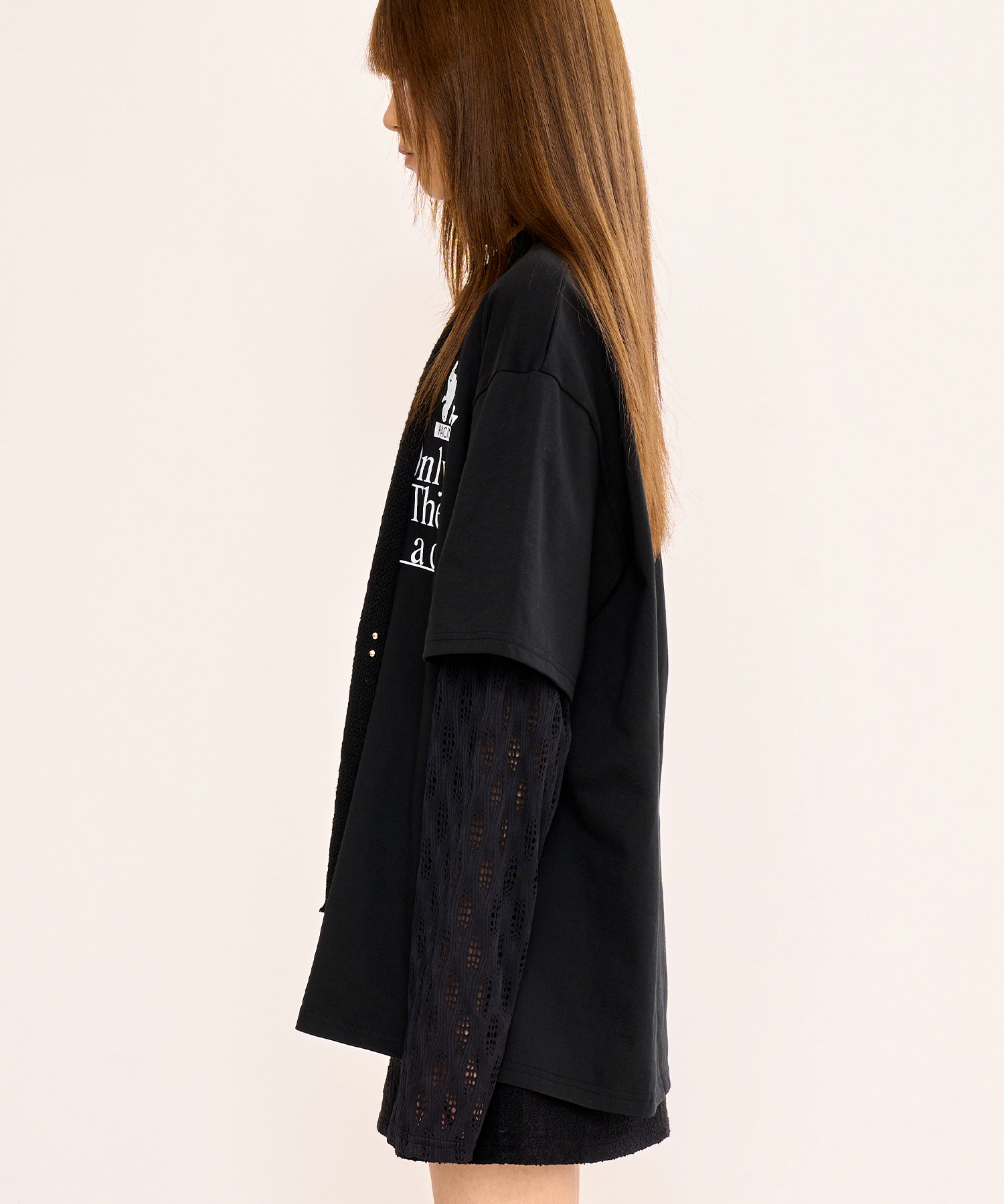 Layered T Shirt - Black