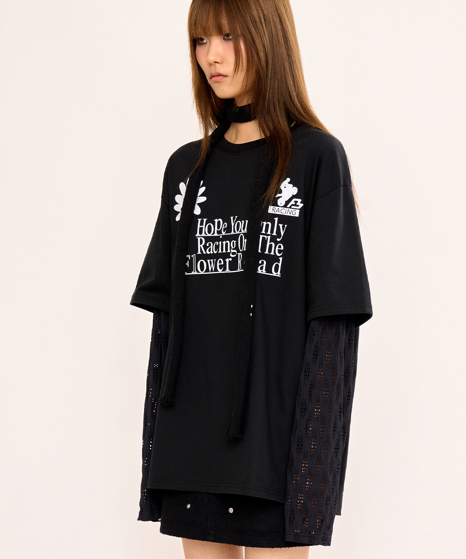 Layered T Shirt - Black