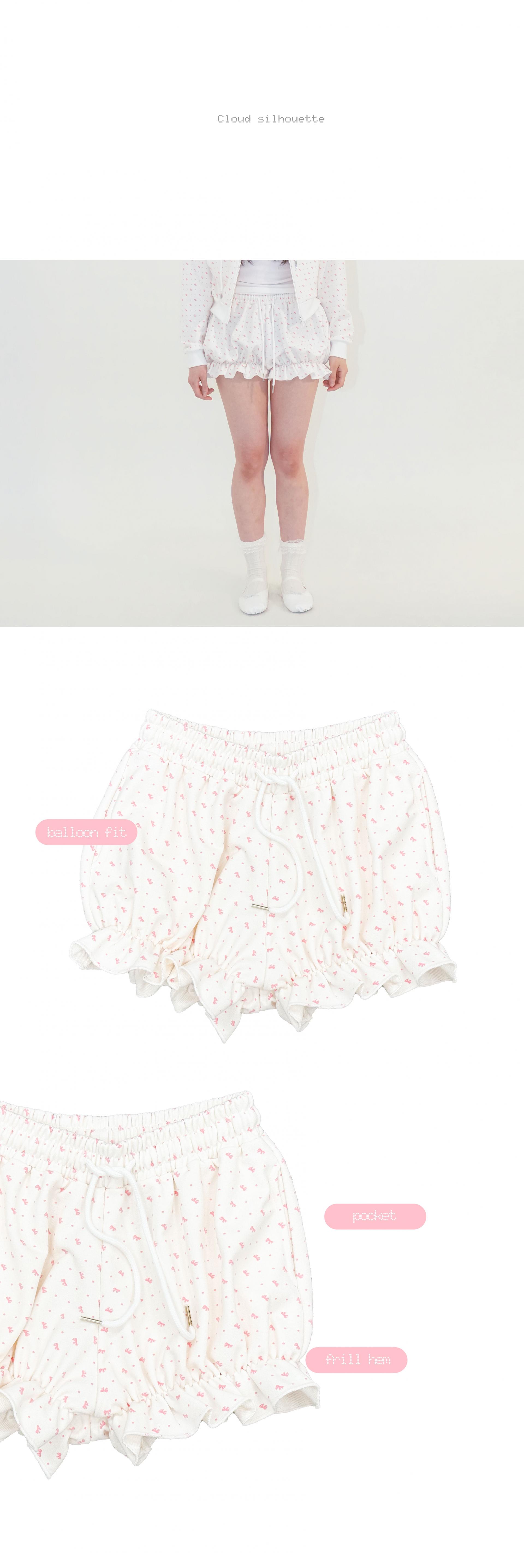 RIBBON PUMPKIN SHORTS - IVORY