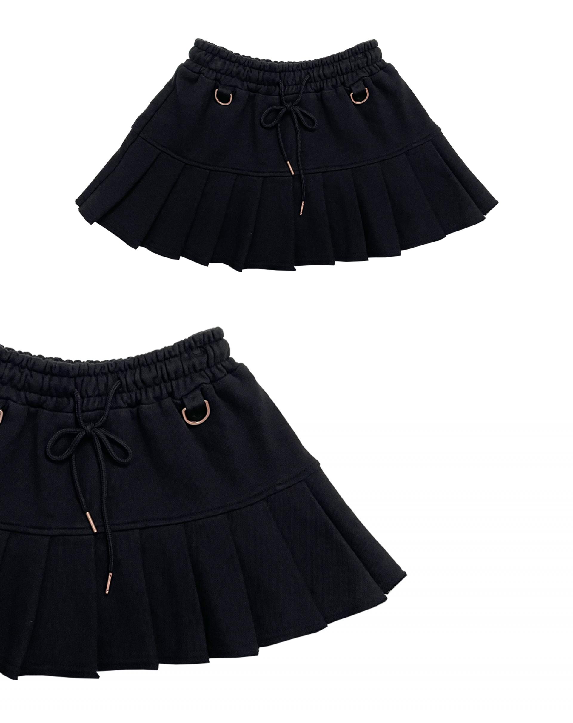 Sweat Pleats Skirt (Black)