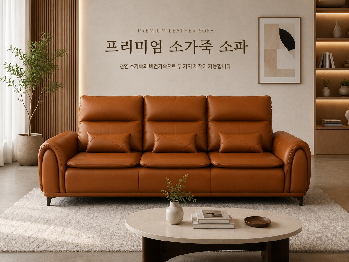 트랜디한 가죽소파 & 프리미엄 비건 가죽 소파