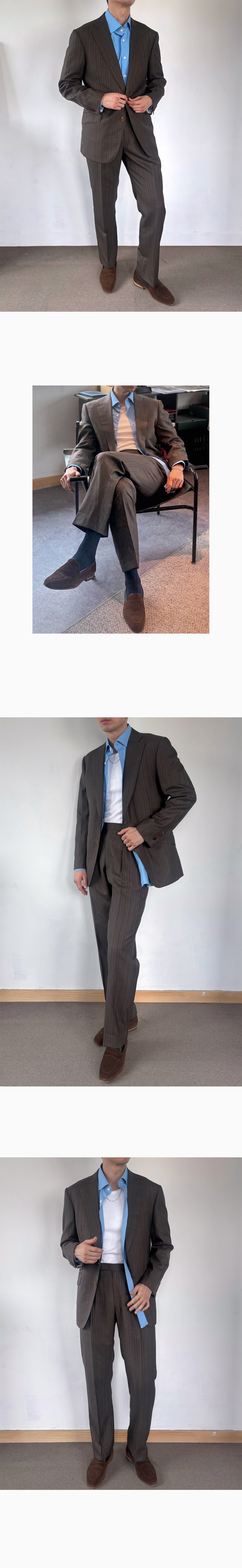Cashmere Blend Stripe suit (faded Khaki)