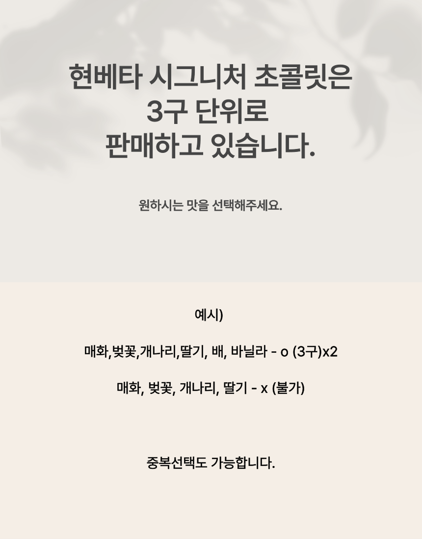 현 시그니쳐 초콜릿 [3구, 12구]