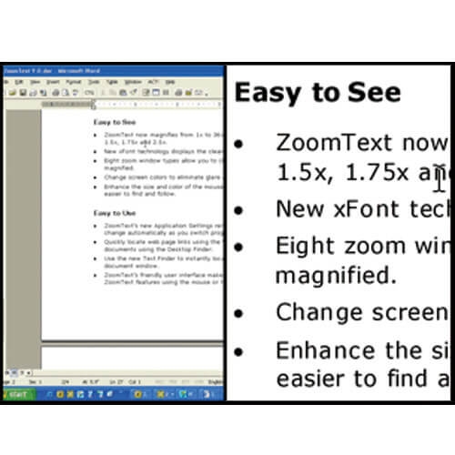 使用ZoomText放大電腦字體範例圖