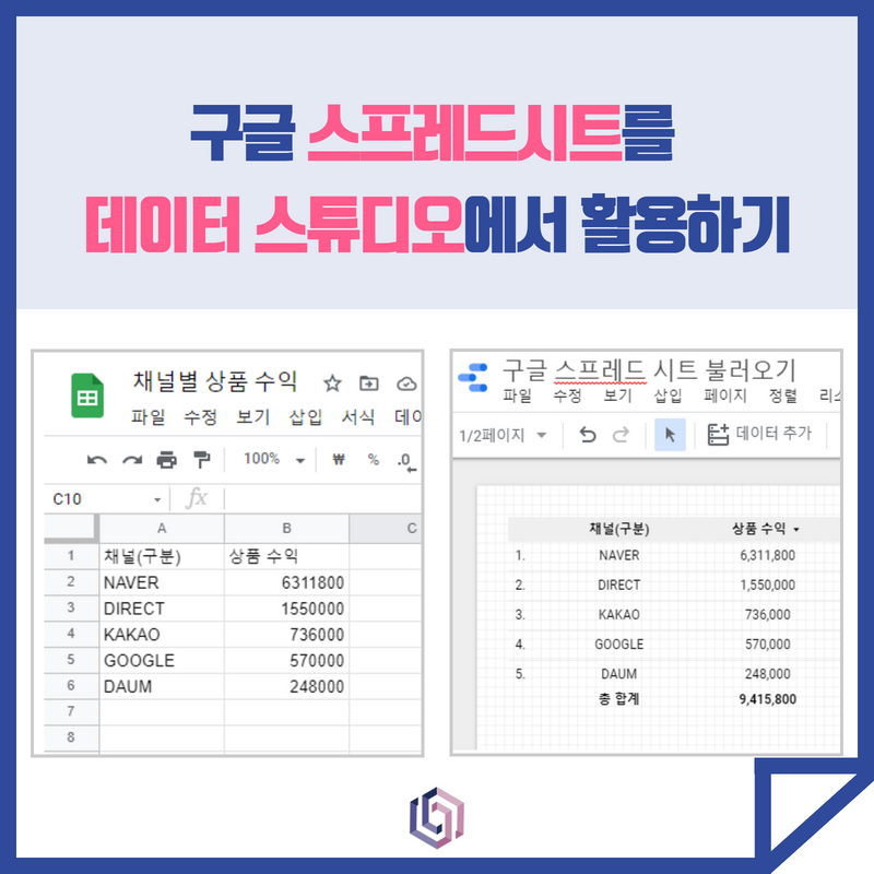 구글 스프레드 시트를 데이터 스튜디오에 활용하는 방법 디지털빛