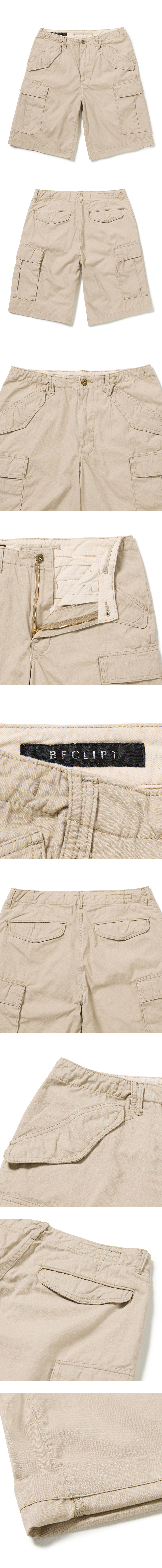 [BECLIPT] M65 Shorts Pants - Khaki