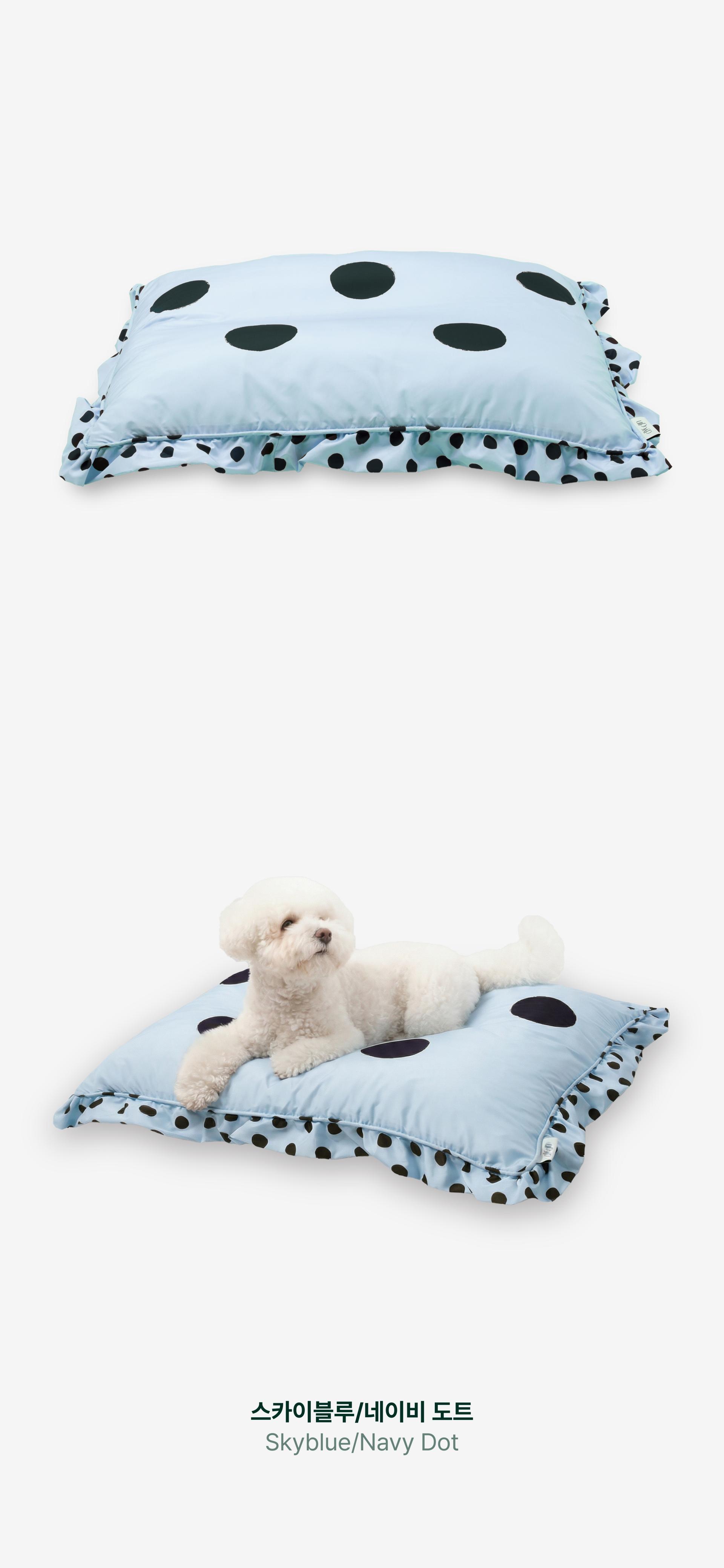 퍼 프리 볼드 도트 펫쿠션(솜 미포함)_스카이블루/네이비