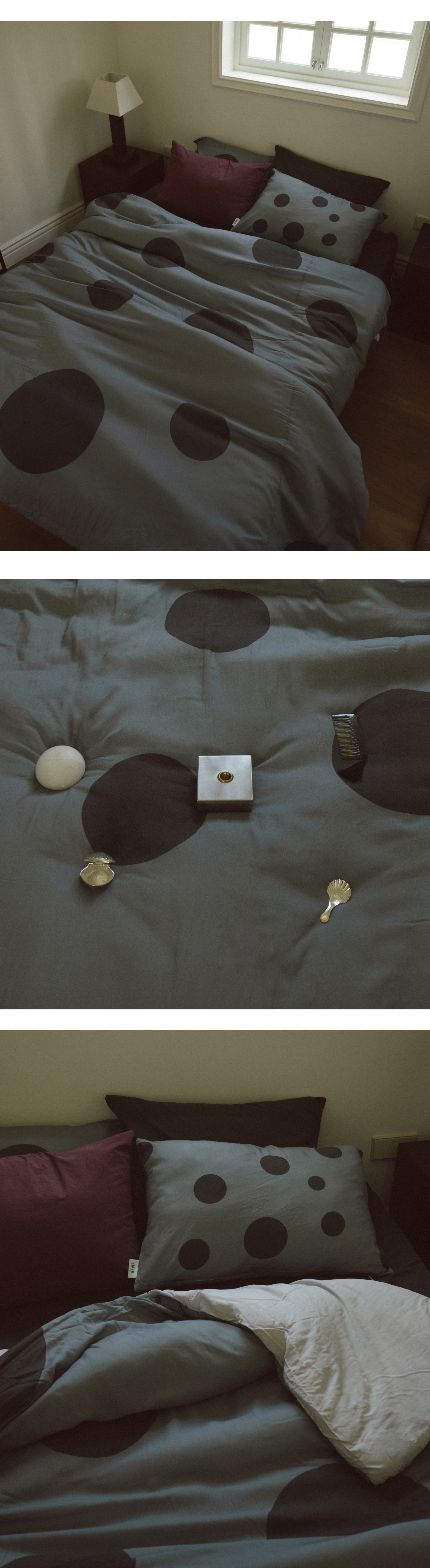 DOT ARCHIVE 도트 스트라이프 모달 이불_클래식 네이비