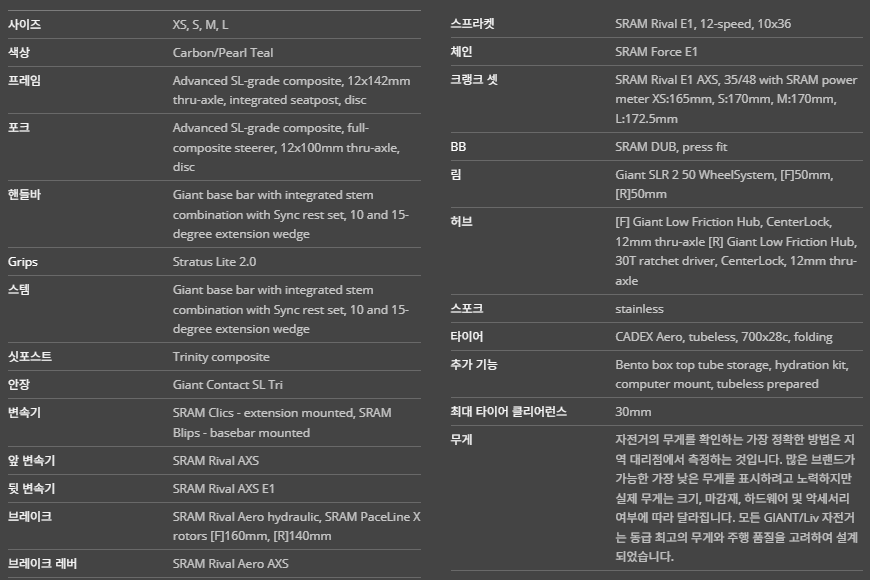 2027년 자이언트 트리니티 어드밴스 SL 2