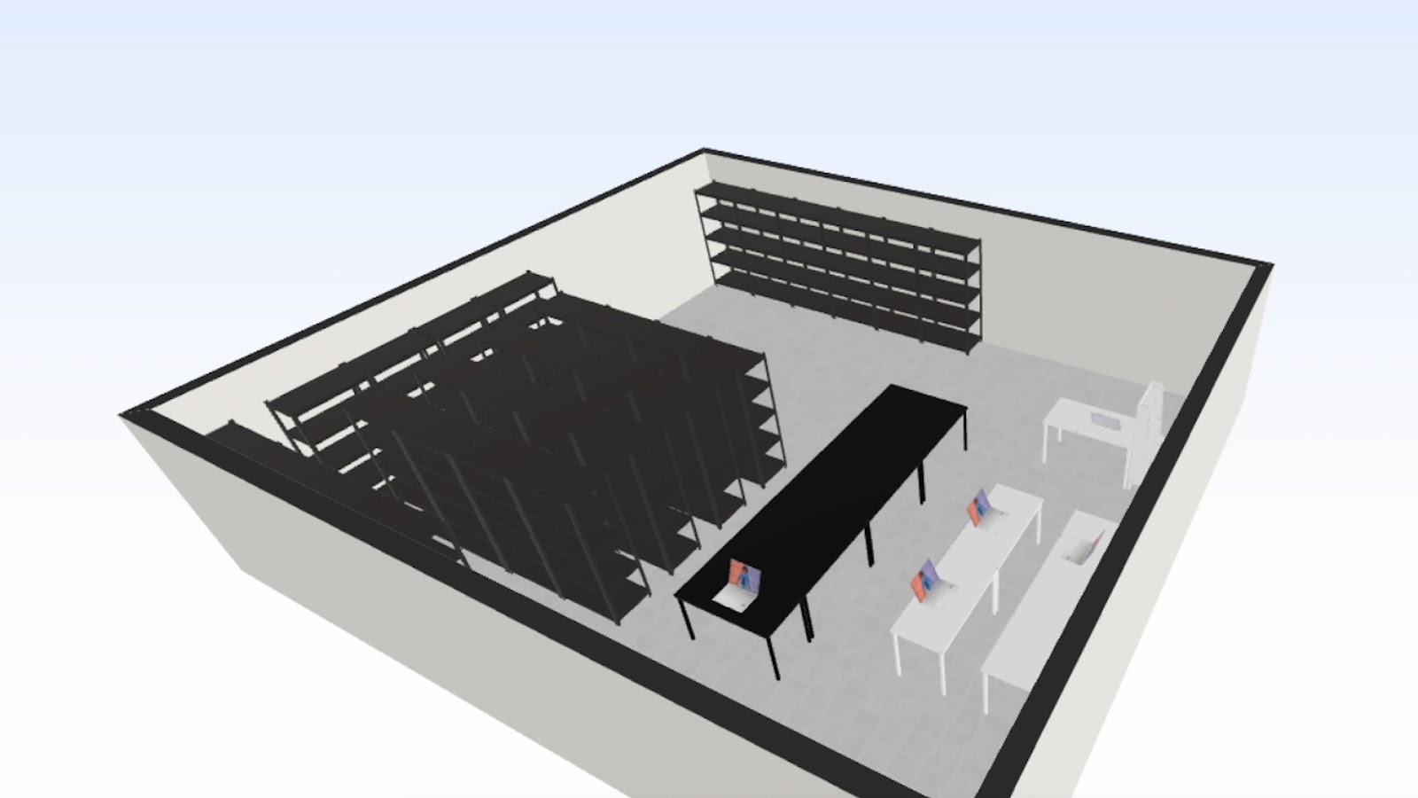 피킹 동선을 고려한 작업대 배치 예시