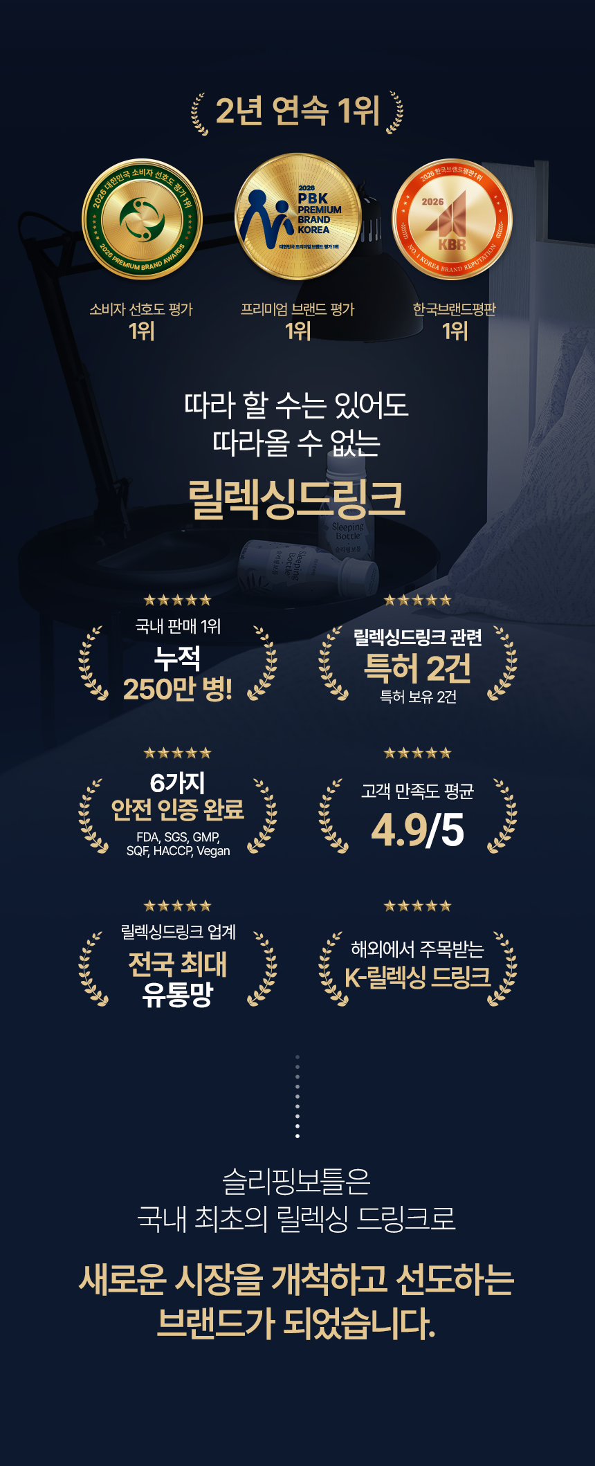 [공식] 편안한 휴식을 위한 음료 슬리핑보틀 10병 (사은품증정)