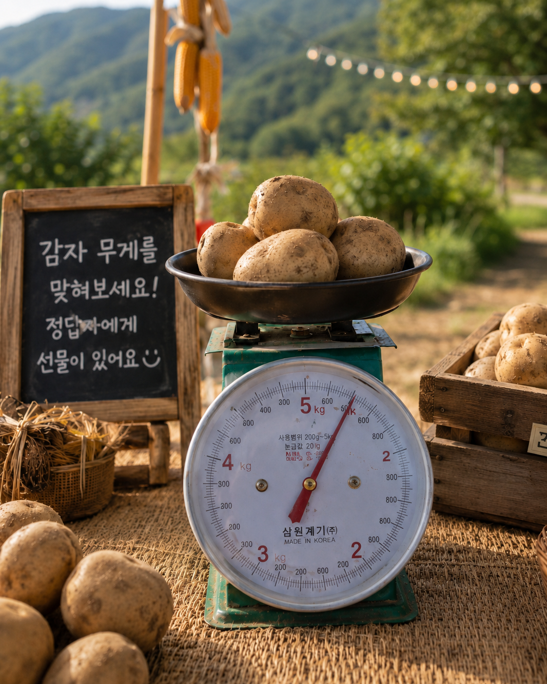 바구니 속 감자 무게 맞추기