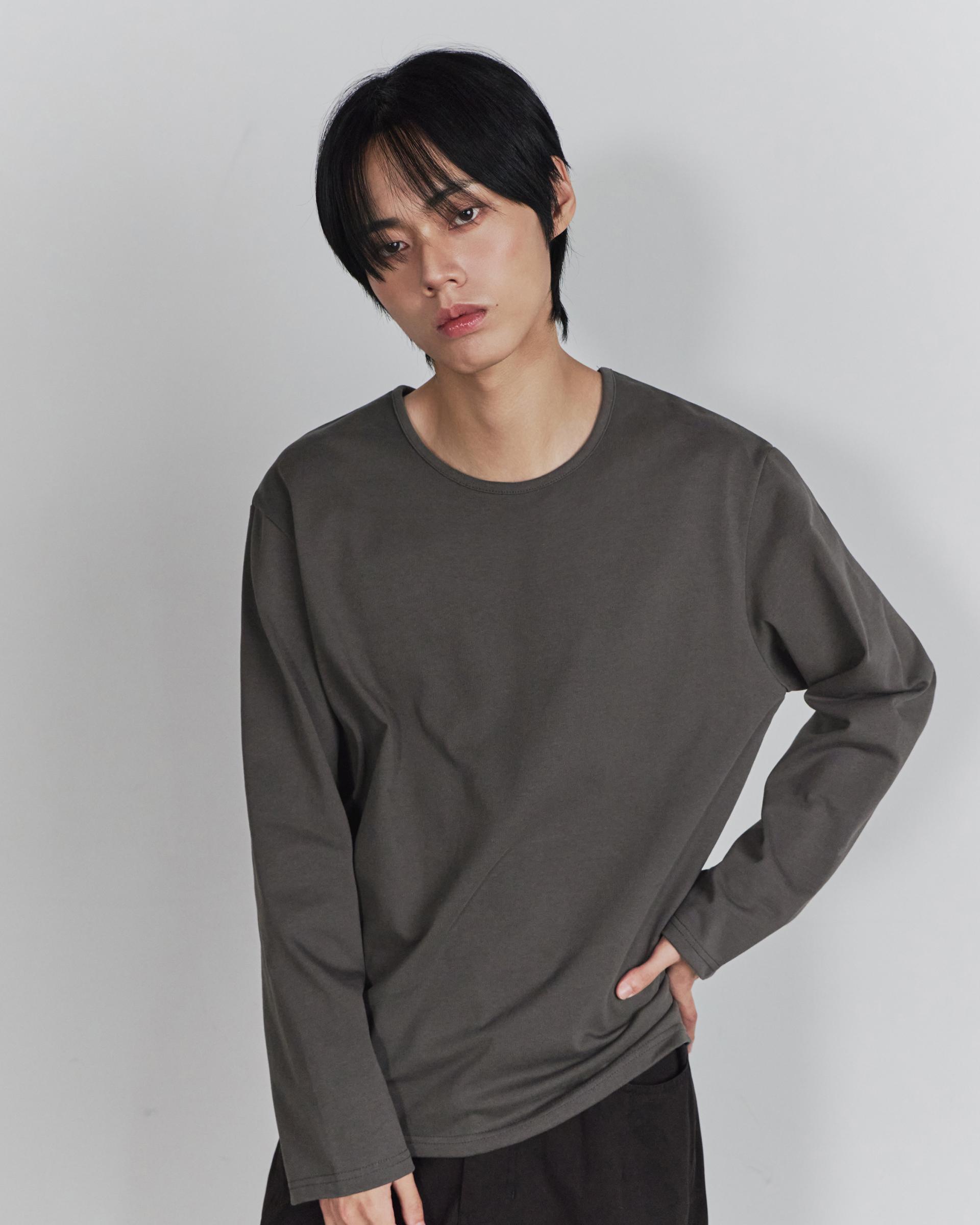 고밀도 크롭 라운드 롱슬리브 티셔츠 (5 color)